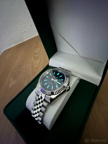 Luxusne Automaticke  SEIKO MOD DATEJUST BLUE - 2