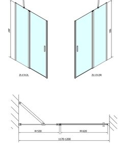 Sprchové dvere Zoom Line 110 a 120cm - 2