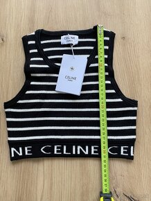 celine top čiernobiely pasikovany S,M - 2