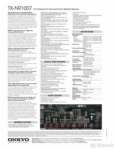 Predám ONKYO -TX-NR1007 9.2 channel a/v  + ONKYO CD - 2