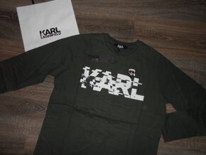 Karl Lagerfeld khaki tricko s dlhym rukavom 3XL - 2