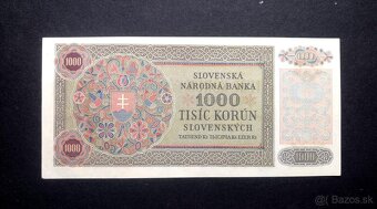 1000 korun 1940 neperforovana serie 2T4.SUPER CISLO 444944  - 2