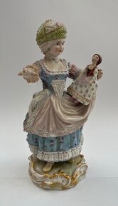Meissen - Dievča s bábikou - porcelán - 2
