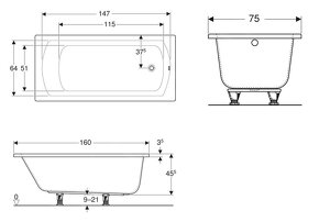 Vaňa 160x75 Geberit - 2