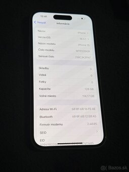 Predám Apple iPhone 15 128GB Žltý Stav Nového Telefónu - 2