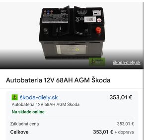 Originál autobatéria 68aH VARTA - 2