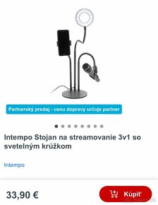 Intempo Stojan na streamovanie 3v1 so svetelným krúžkom - 2