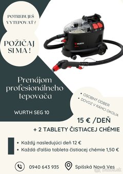 Prenajmem profesionálny tepovač - 2