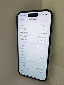 iPhone 14 PRO 128GB black ZÁRUKA TOP-STAV - 2