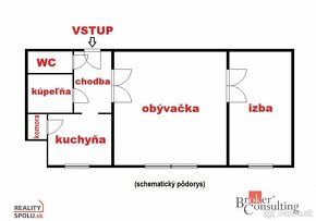 Veľký 2 izb. byt s možnosťou prerobenia na 3 izbový, predaj - 2