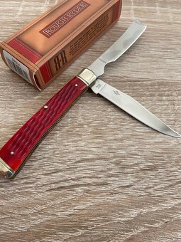 Nôž Rough Ryder Red Jigged Bone Razor Trapper Folding Knife - 2