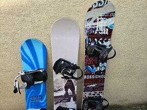 Snowboard 125cm, 143cm, 158cm, topanky, prilby - 2