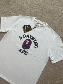 A Bathing Ape (BAPE) OG Purple Camo Ape T - shirt - White - 2