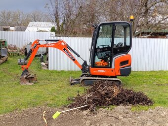 Kubota KX-4 1,6t. + Dvojnapravovy príves. - 2