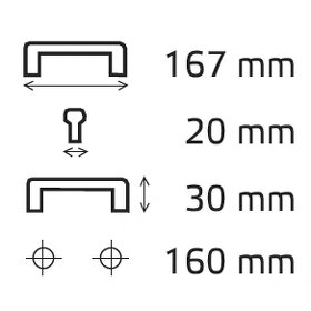 Úchytky nerez lesk typ 2007 - 2