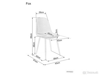 Jedálenská čalúnená stolička FOX béžová - 2