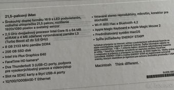 NOVÝ Imac 21,5" 2020 i5 2,3GHz/8GB/256GB - 2