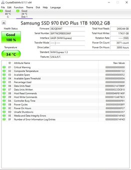 Predám 1TB SSD Samsung 970 EVO PLUS - 2