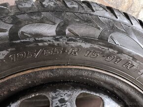 Predám staré zimné pneumatiky 195/65 R15 91H 5x100 - 2