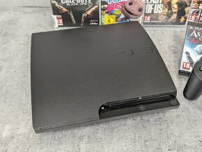 Playstation 3 Slim 1 ovládač, 5 hier (GTA, CoD, Last of Us+) - 2