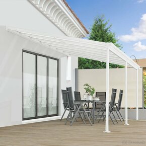 Hliníková pergola Borneo 4 x 3 a 6 x 3 -šedá a transparentná - 2