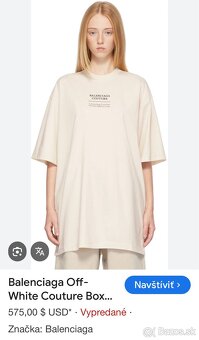 Balenciaga couture nové originál oversize tričko, šaty - 2