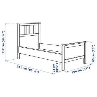 Biela DREVENÁ postel HEMNES IKEA - 2