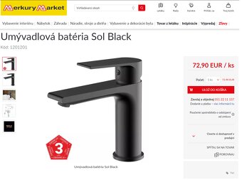 Umývadlová batéria Sol Black AQUA MERCADO PREMIUM - 2