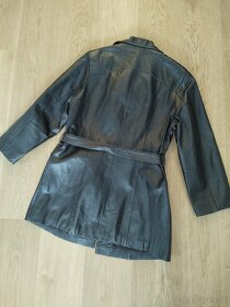 Dámsky kožený kabát, kožená bunda, veľkosť 48 - 2