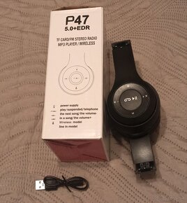 Bluetooth slúchadlá P47 s FM rádiom - 2