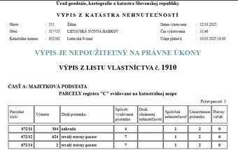 Slnečný stavebný pozemok Lietavská Svinná - 988 m2 - 2