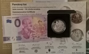 10 euro Janko Jesenský, proof /pamätný list /0 euro souvenir - 2