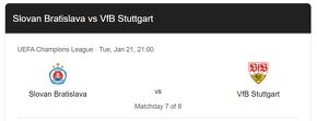 Liga majstrov ŠK Slovan Bratislava vs VfB Stuttgart - 2