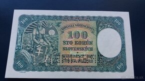 Bankovka 100 Korun Slovenských 1940 UNC - 2