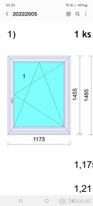 Predám plastové okno 1175x1485mm - 2