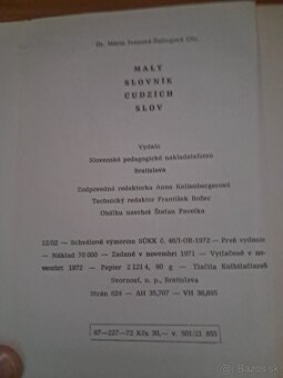 Malý slovník cudzích slov r.1972 - 2