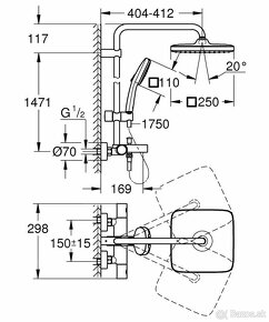 Grohe Vitalio Comfort - Sprchový set s vaňovým termostatom - 2