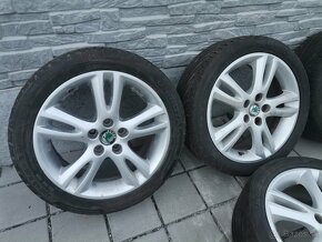 Alu disky 5x100 R16 Škoda + 205/45 R16 letné pneumatiky - 2