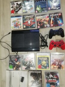 Playstation 3 Super Slim, 500 Gb, kopec hier, ovládače,káble - 2