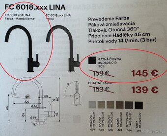 Nová vodovodná batéria FRANKE FC 6018.901 LINA - 2