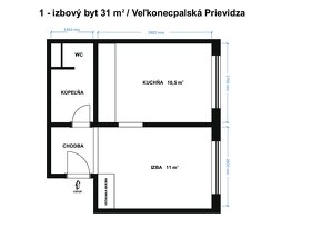 Prenájom 1 izb.byt,čiastočne zariadený Necpaly PRIEVIDZA - 2