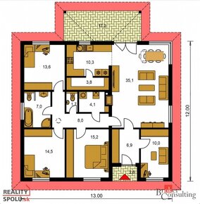 PREDAJ: Top projekt - bungalov, 5-izb., novostavba - 2