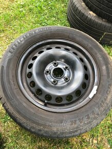 Plechove disky 5x112 R15 + Letne pneu 195/65 R15 - 2