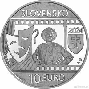 Strieborná minca 10€ (2024) proof - Jozef Kroner - 100.výroč - 2