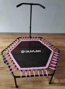 Trampolína s držadlom DUVLAN Jumpee Pink + ochranný kryt - 2