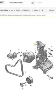 Napinacia kladka inna volnobežka alternator A4 b8 - 2