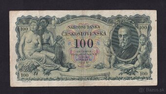 Bankovka Slovenský štát 100 Ks pretlač 1931/1939 NEPERFOR - 2