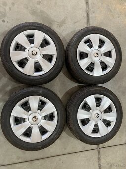 5X100 R15 Originál škoda + letné pneumatiky 185/60 R15 - 2