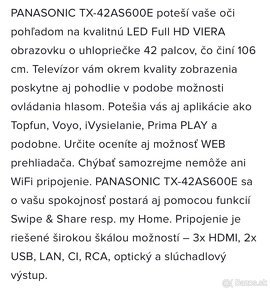 TV Panasonic 42palcov LED Full HD - 2