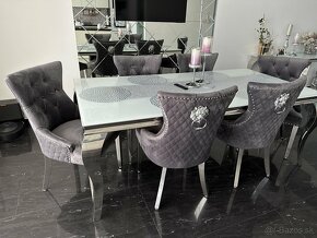 Dizajnový jedálenský stôl + stoličky - 2
